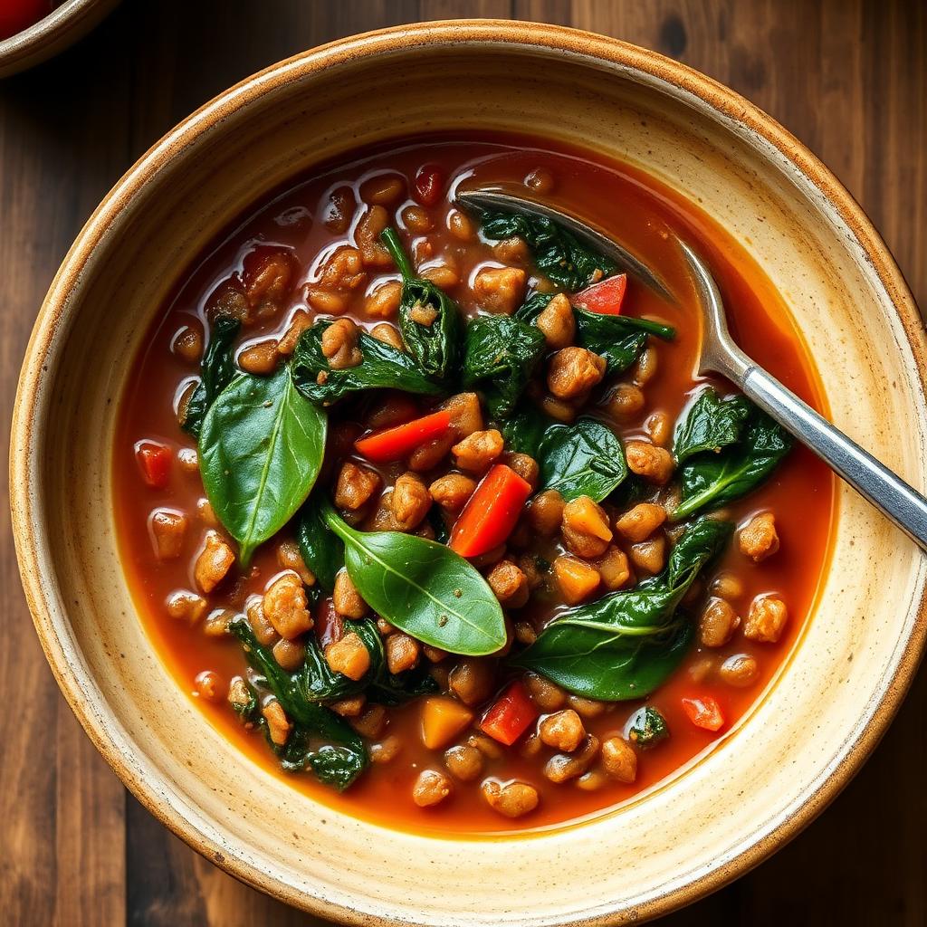 Lentil & Spinach Stew