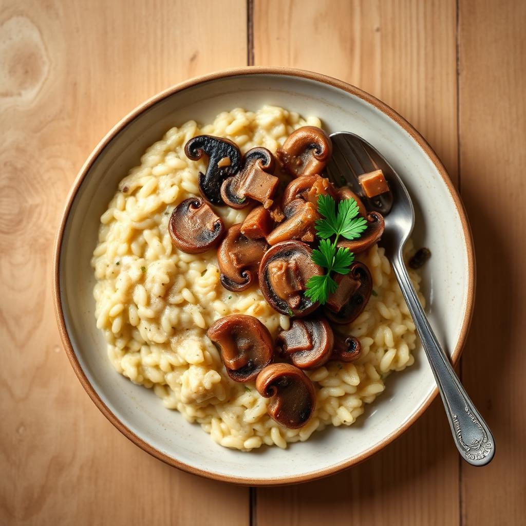Sun-Exposed Mushroom Risotto