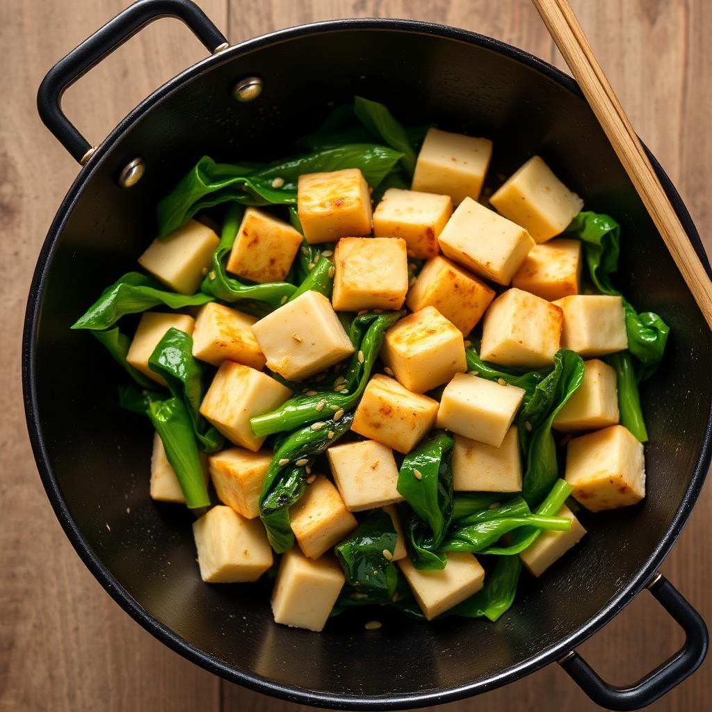 Calcium-Set Tofu & Bok Choy Stir-Fry